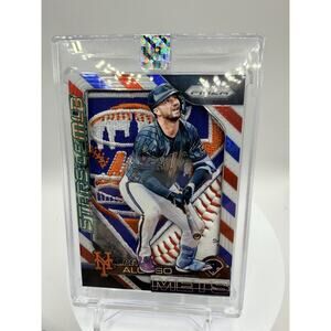 Art Card Pete Alonso With Mets Patch & Baseball Piece Made By Mayflower Custom